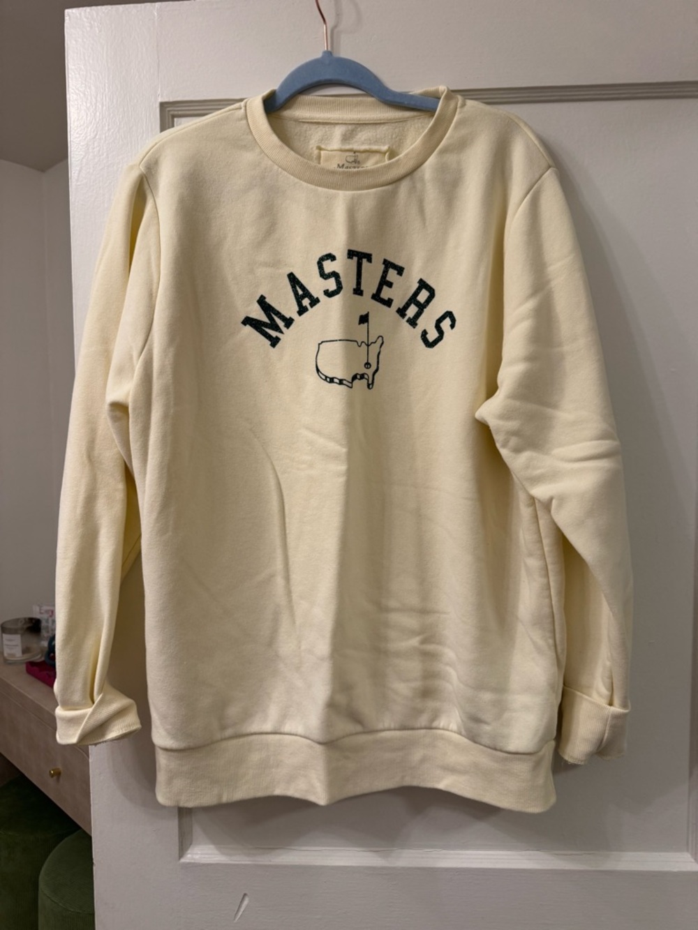 Masters Cream Crewneck with Black Embroidered Logo